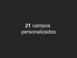 21 campos 
personalizados  