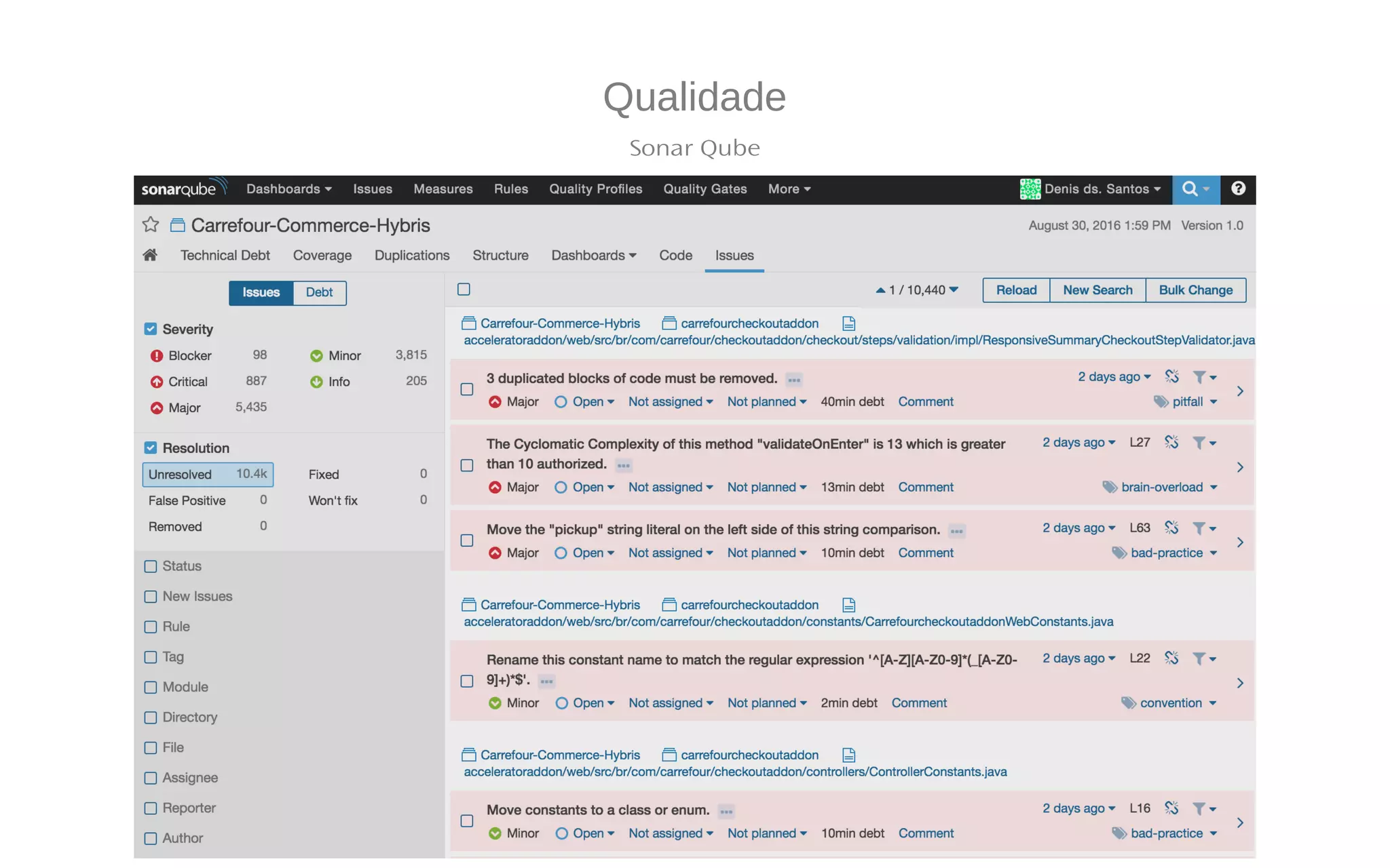 Qualidade
Sonar Qube
 