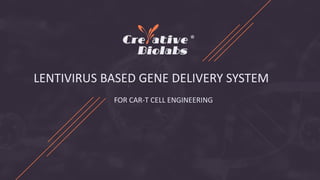 LENTIVIRUS BASED GENE DELIVERY SYSTEM
FOR CAR-T CELL ENGINEERING
 