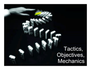 Tactics,
Objectives,
Mechanics
 