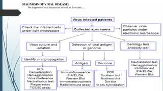 DIAGNOSIS OF VIRAL DISEASE:
The diagnosis of viral diseases are showed by flow chart…..
 