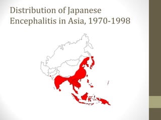 Distribution of Japanese
Encephalitis in Asia, 1970-1998

 