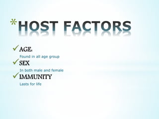 *
Found in all age group
In both male and female
Lasts for life
 