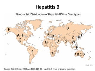 Hepatitis B
Source: J Viral Hepat. 2010 Apr;17(4):229-35. Hepatitis B virus: origin and evolution.
 