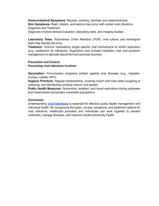 VIRAL INFECTION CAUSES SYMPTOMS TESTS TREATMENT visual data 4
