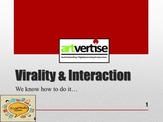 Virality & Interaction
We know how to do it…
1
 
