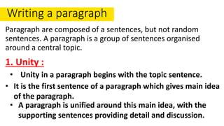 Oral communication and writing skills and paragraph | PPTX