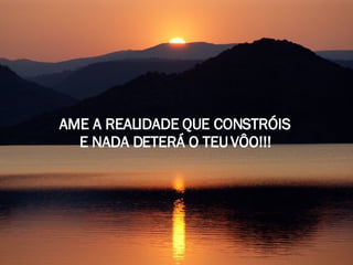 AME A REALIDADE QUE CONSTRÓIS  E NADA DETERÁ O TEU VÔO!!!   