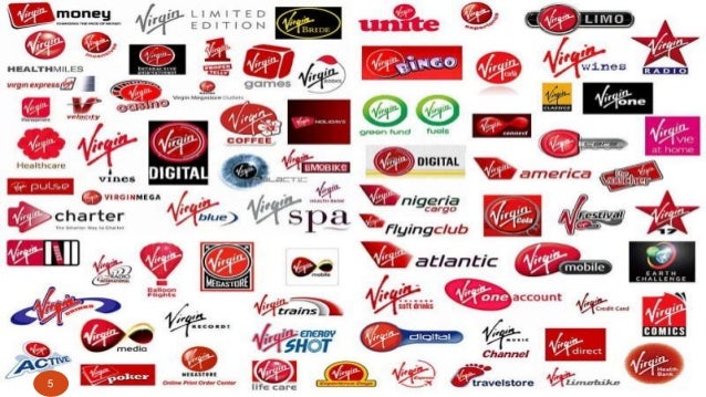 Virgin group presentation with brand logos