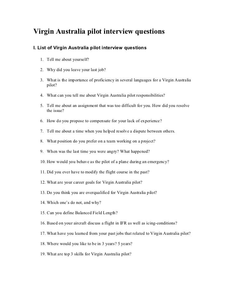 Virgin Australia Pilot Interview Questions virgin-australia-pilot-interview-questions