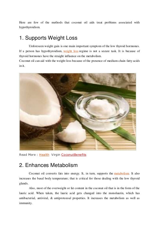 Virgin coconut oil benefits for thyroid health