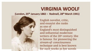 Virginia Woolf her life and story in brief | PPTX
