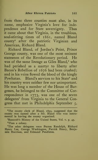 122 Virginia County Names
From 1779 to 1789 Wythe was Professor of
Law at William and Mary College, and many
of his pupils...