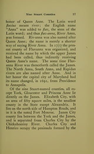 CHAPTER V
THE FOURTEEN HANOVER COUNTIES
At Queen Anne's death, in 17 14, the
House of Hanover came Into peaceful posses-
s...