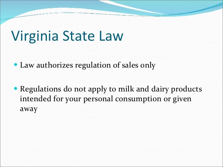 Virginia dairy regulations