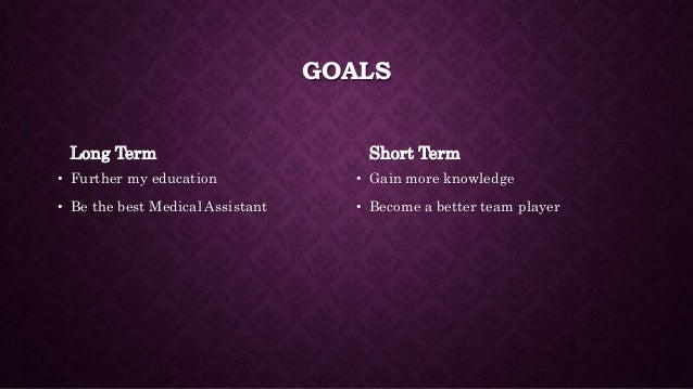 virginia hoffman eportfolio short and long term goals examples