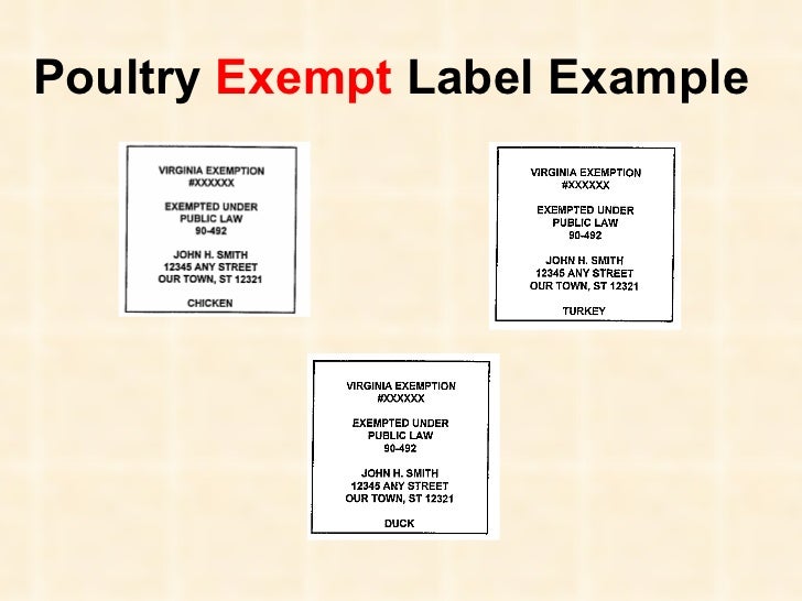 Virginia poultry and meat regulations