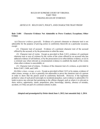 Virginia Rules of The Court | PDF