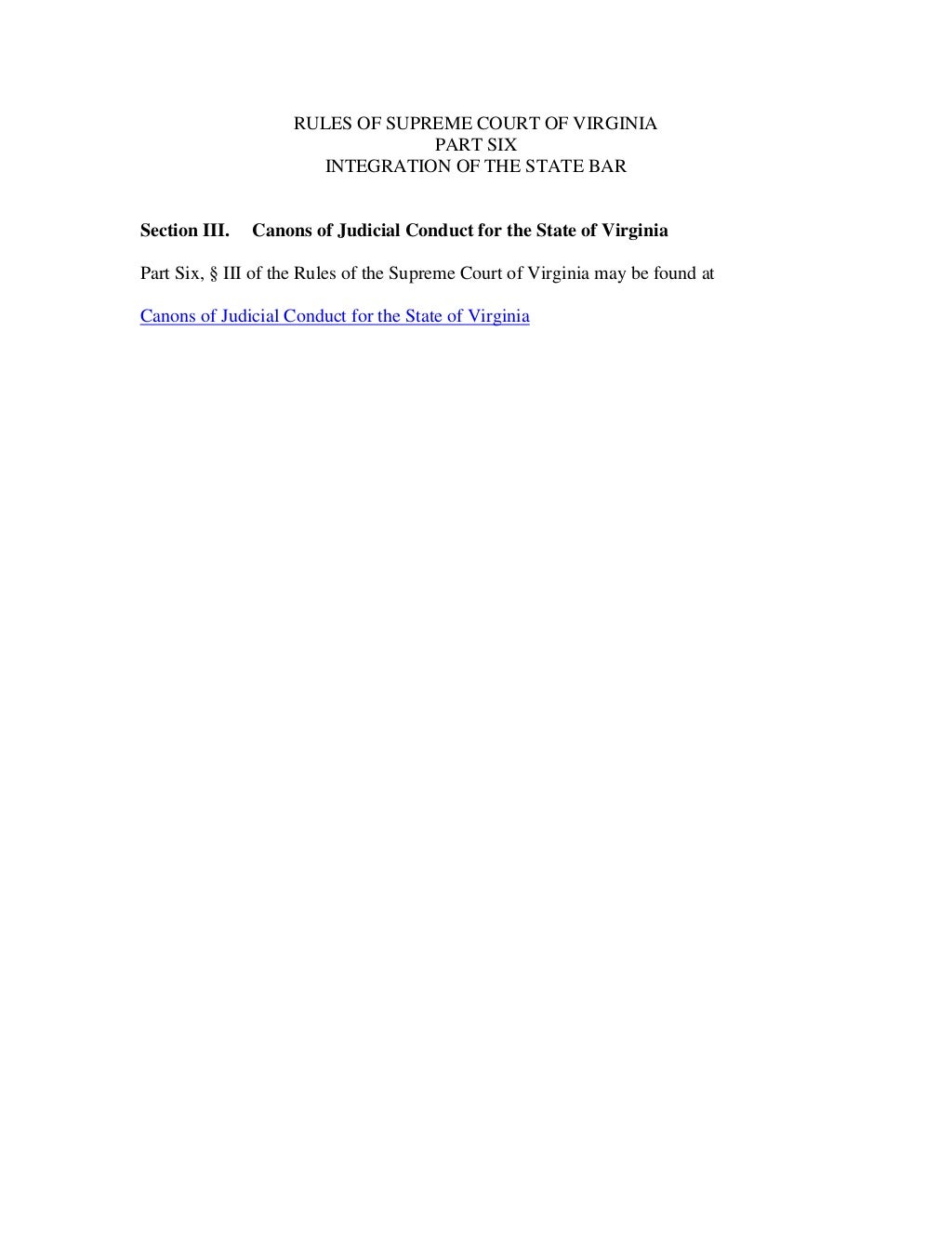 Virginia Rules of The Court