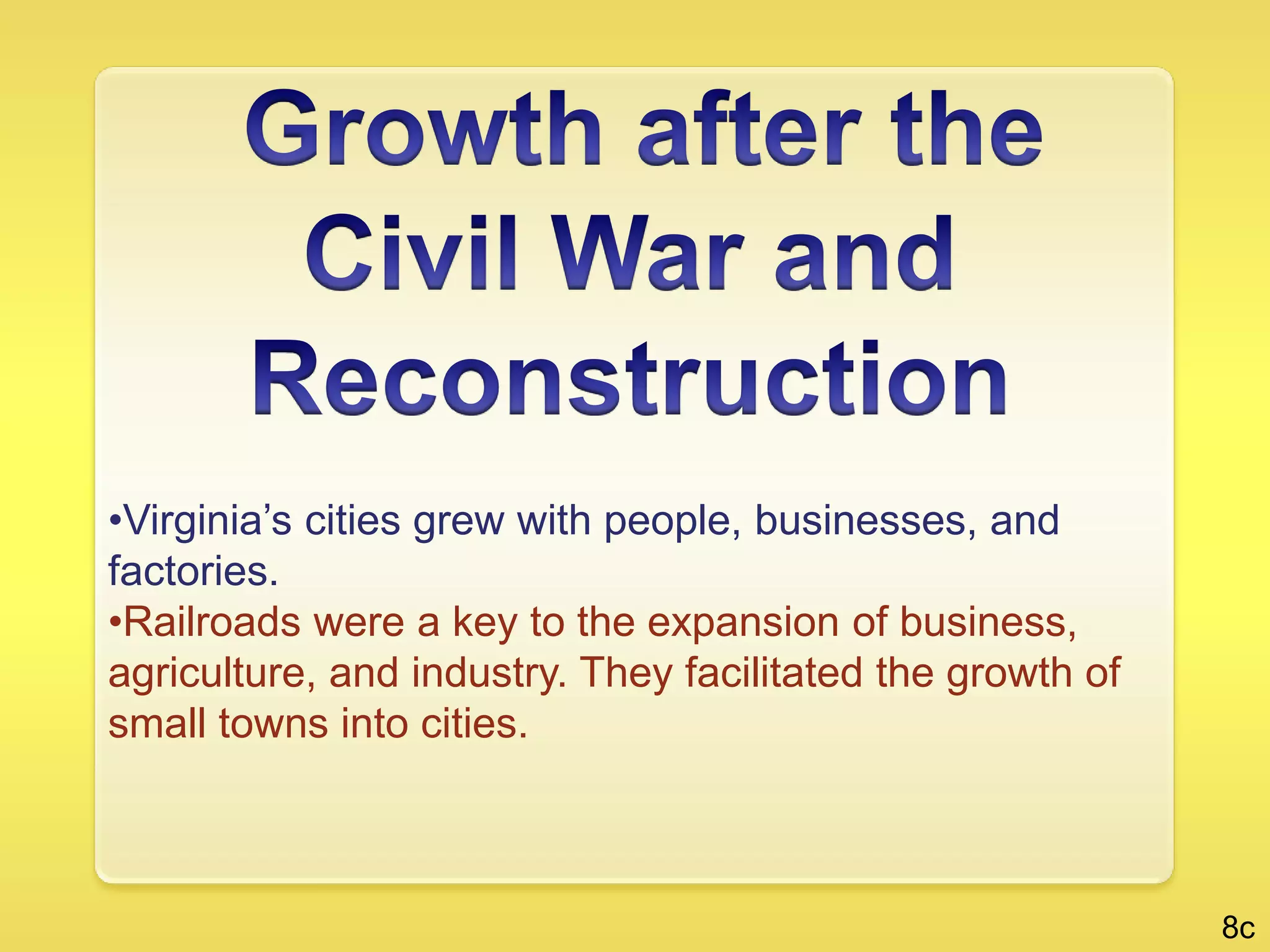 Moving to Richmond increased the distance from the sea and possible attack by the British.  Reasons for Moving the Capital     4c