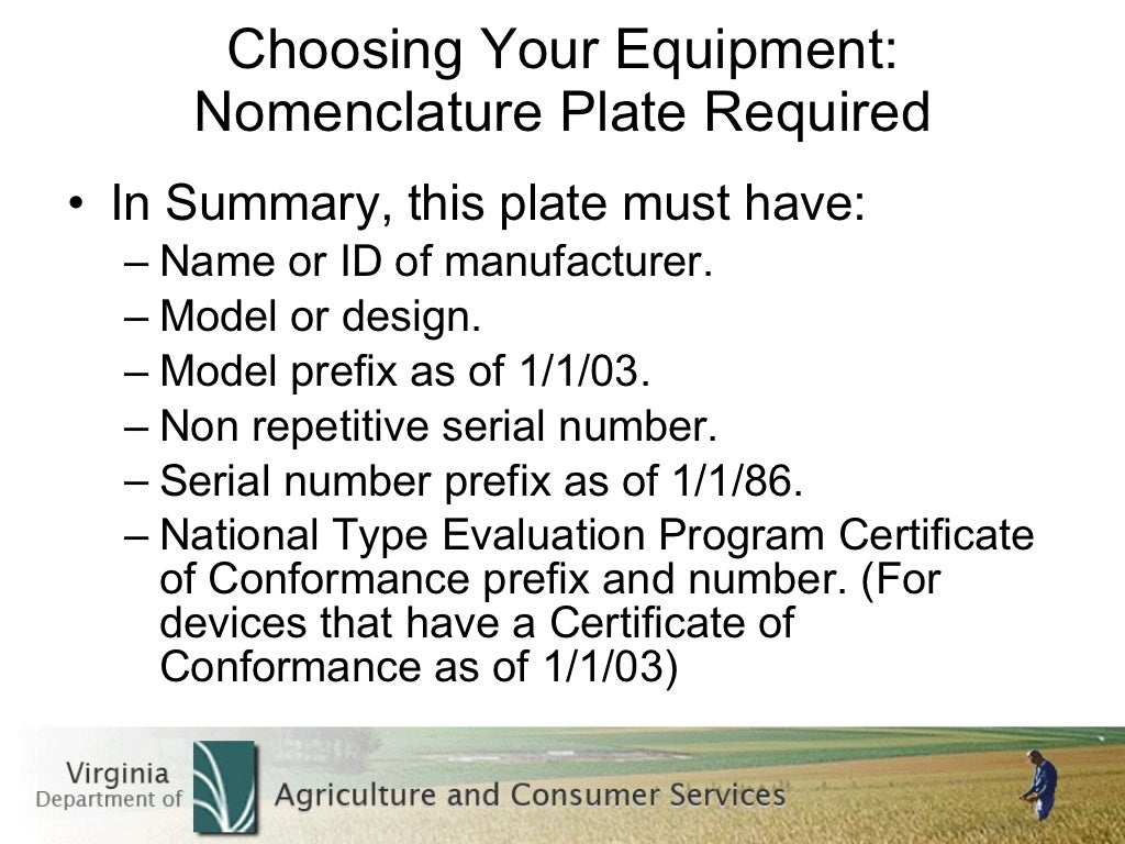 Virginia weights and measures regulations
