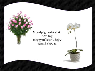 Mosolyogj, soha senki nem fog meggyanúsítani, hogy semmi okod rá 