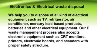 View of e waste recycling companies | PPTX | Environmental Services Industry ...
