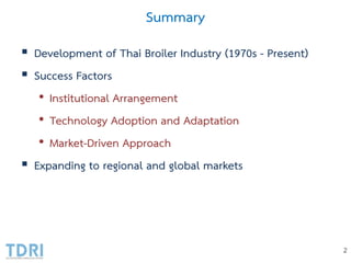 Broiler Industry Development in Thailand