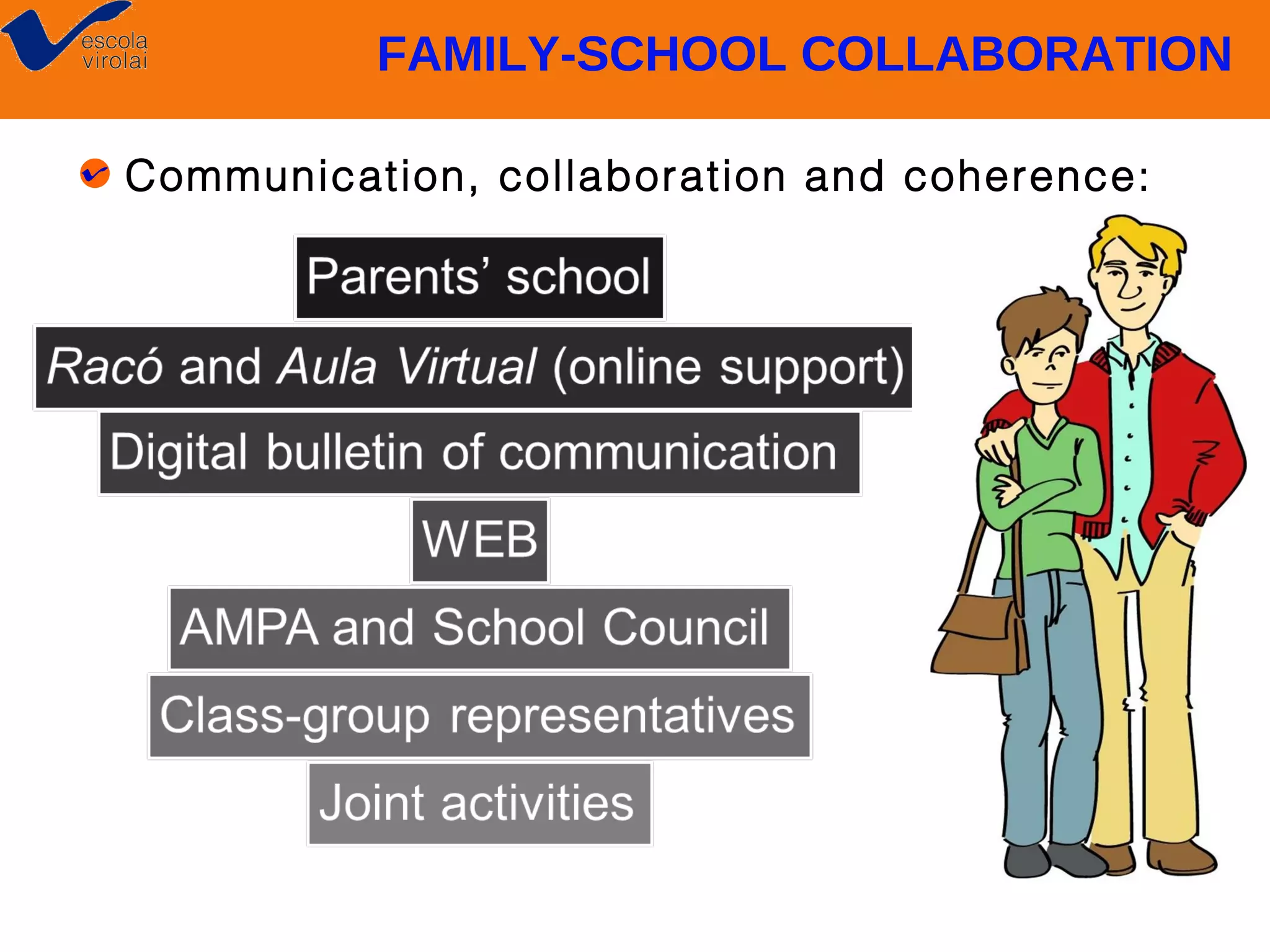 FAMILY-SCHOOL COLLABORATION
Communication, collaboration and coherence:

 