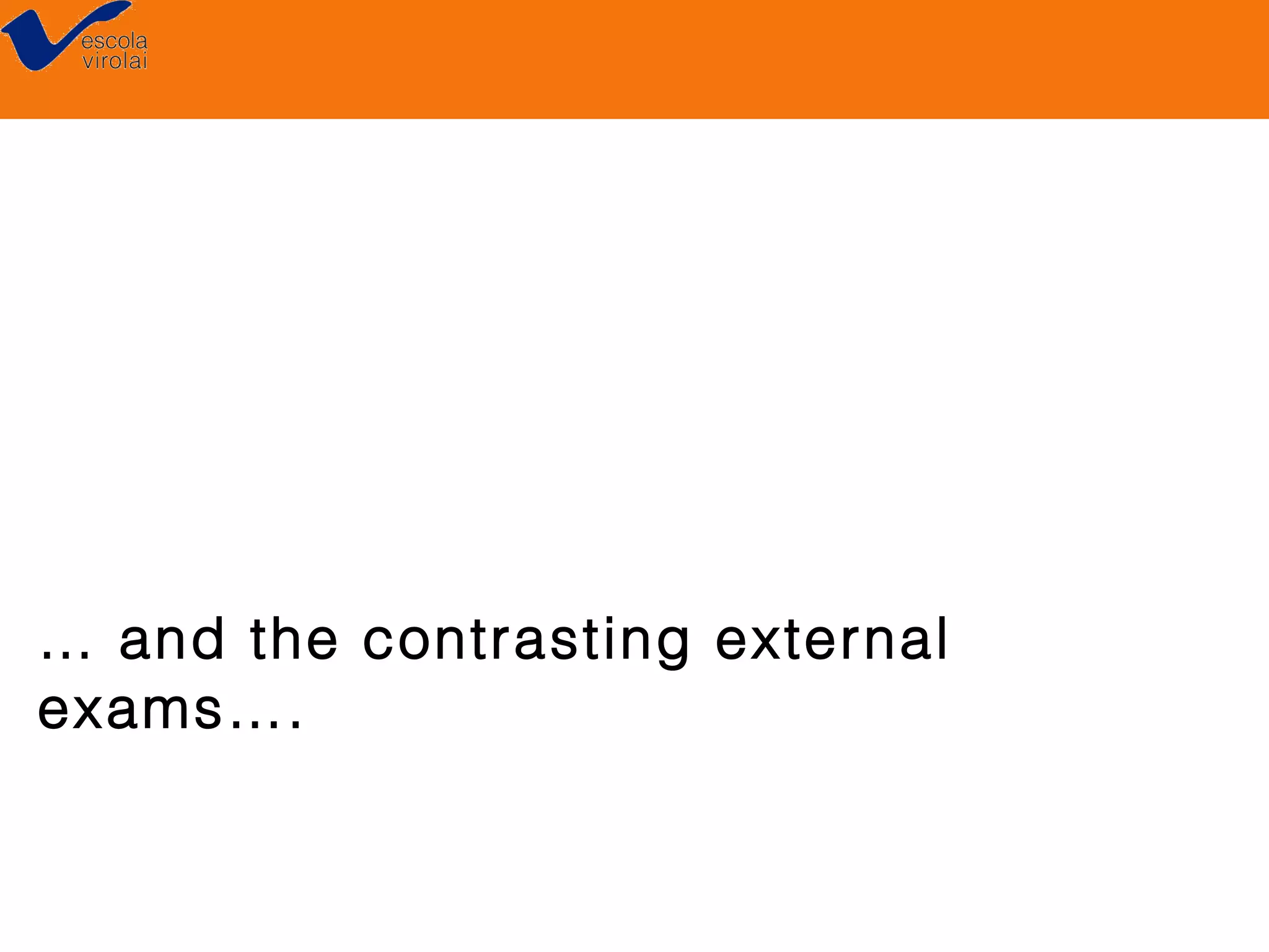 … and the contrasting external
exams….

 