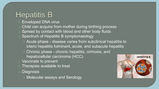  Surface Antigen Positive Detected
• Patient has Active Hepatitis B or is a Chronic Carrier
 Next perform Hep B Quantita...