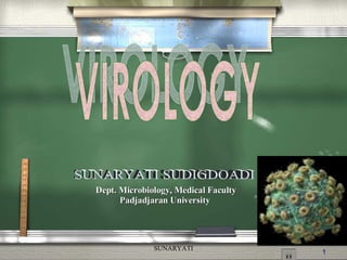 Dept. Microbiology, Medical Faculty Padjadjaran University VIROLOGY SUNARYATI SUDIGDOADI 