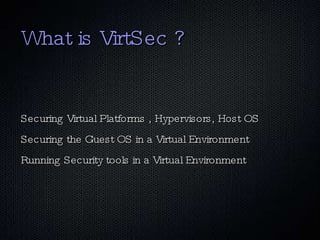 What is VirtSec 