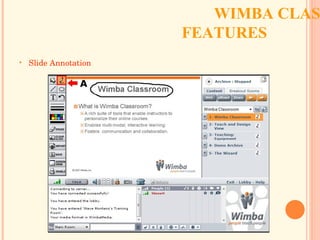 WIMBA CLASSROOM FEATURES  Slide Annotation 