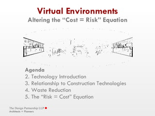 Virtual Environments Altering the “Cost = Risk” Equation ,[object Object],[object Object],[object Object],[object Object],[object Object]