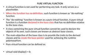 Comprehensive Guide to C++ Virtual Functions and Polymorphism | PPTX