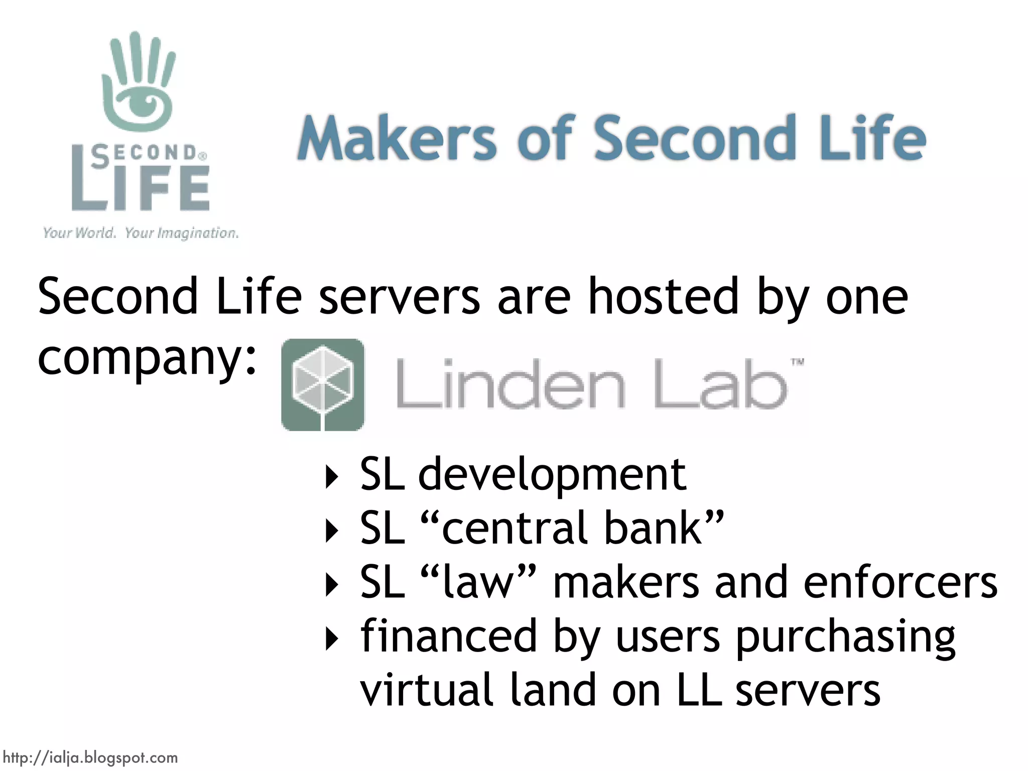 Virtual Worlds Introduction: Second Life and Beyond