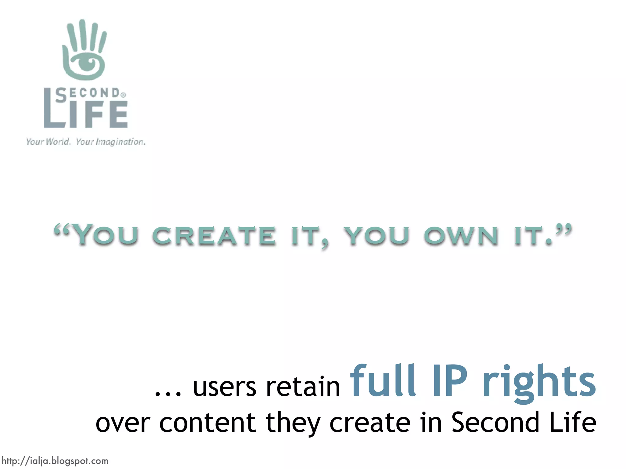 Virtual Worlds Introduction: Second Life and Beyond