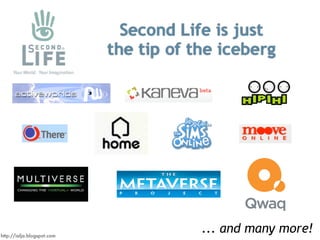 Second Life is just
                            the tip of the iceberg




                                        ... and...