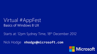 Virtual #appfest 18th Dec 2012