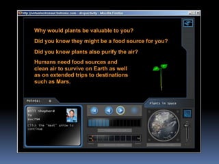 Virtual Astronaut   Plantsinspace