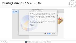 Ubuntu(Linux)Υ󥹥ȩ`
2020/5/7 Ritsumeikan Security Team
14
 