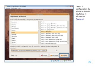Testez la
configuration du
clavier si vous le
souhaitez et
cliquez sur
Suivant.




                25
 