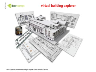 virtual building explorer




IUAV – Corso di Informatica e Disegno Digitale – Prof. Maurizio Galluzzo
 