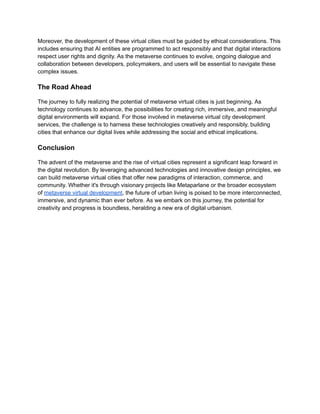 Exploring the Future: The Rise of Metaverse Virtual Cities | PDF