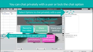 You can chat privately with a user or lock the chat option
Select Settings to view other options
Select Options to chat privately with a user
 