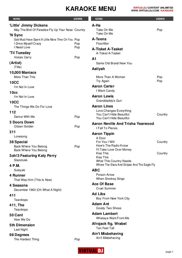 Virtual dj karaoke_catalog_20150211