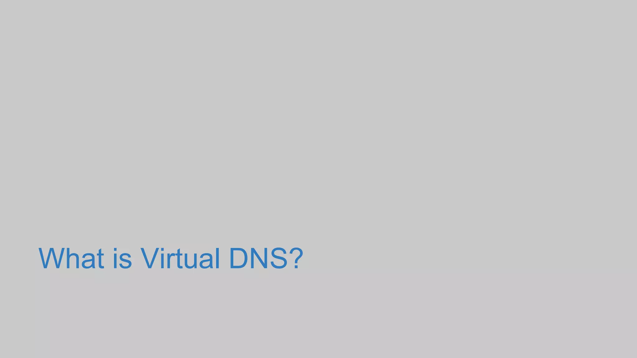 What is Virtual DNS?
 