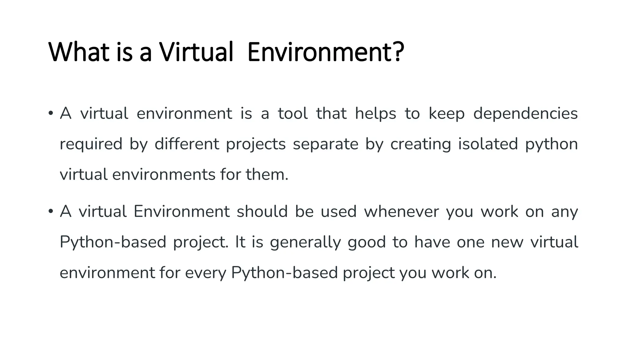 Virtual environment in python on windows / linux os | PPT