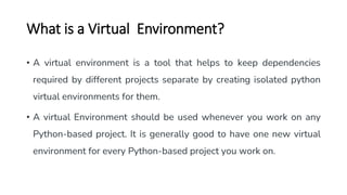 Virtual environment in python on windows / linux os | PPT